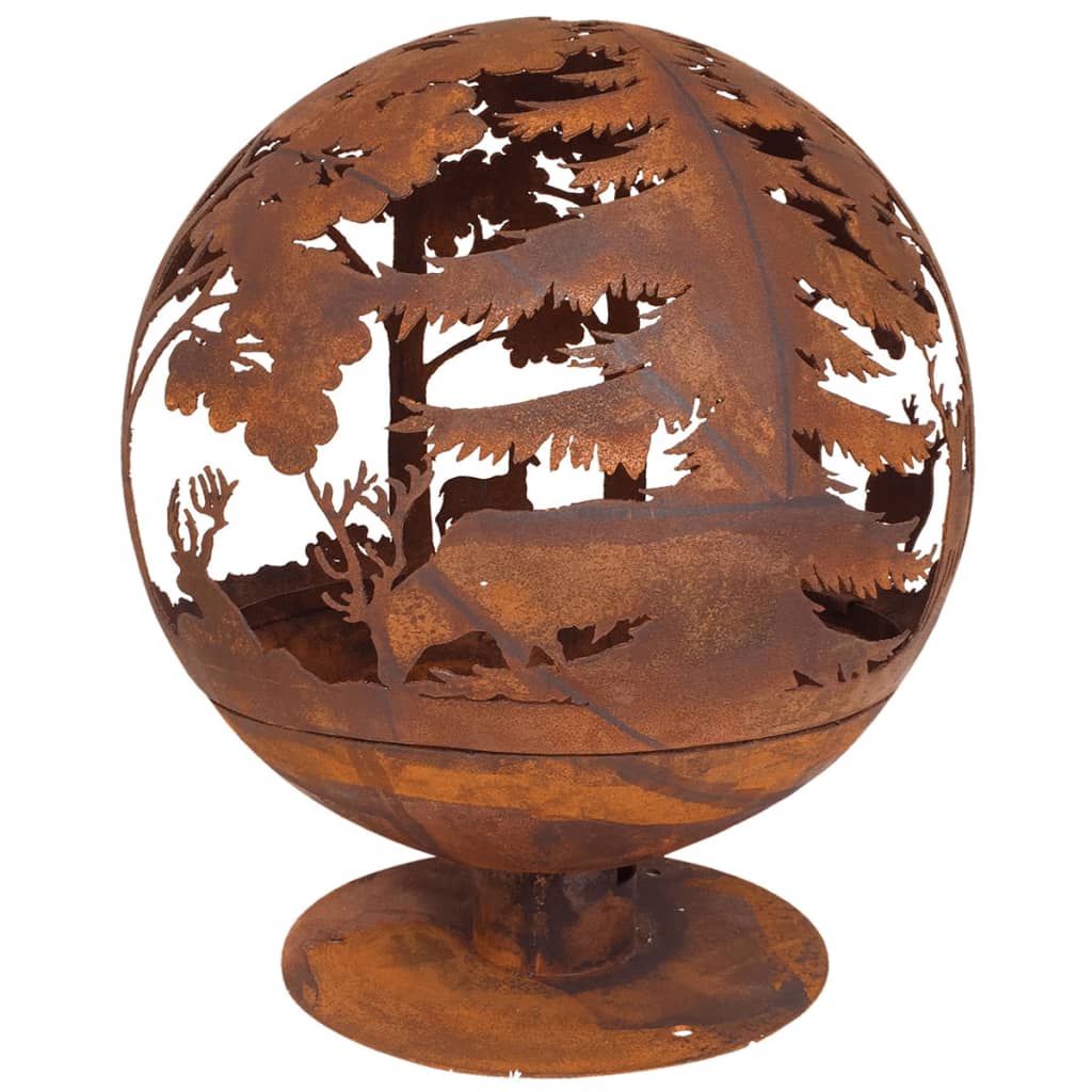 Esschert Design Vuurschaal Laser Gesneden 57,5 X 57,5 X 66 Cm Roest Ff261 Donkergroen