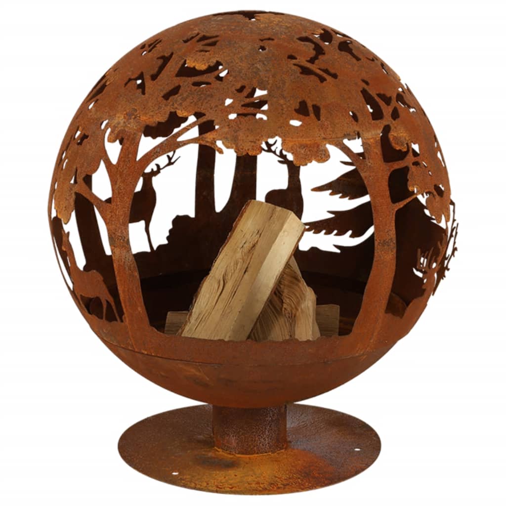 Esschert Design Vuurschaal Laser Gesneden 57,5 X 57,5 X 66 Cm Roest Ff261 Donkergroen