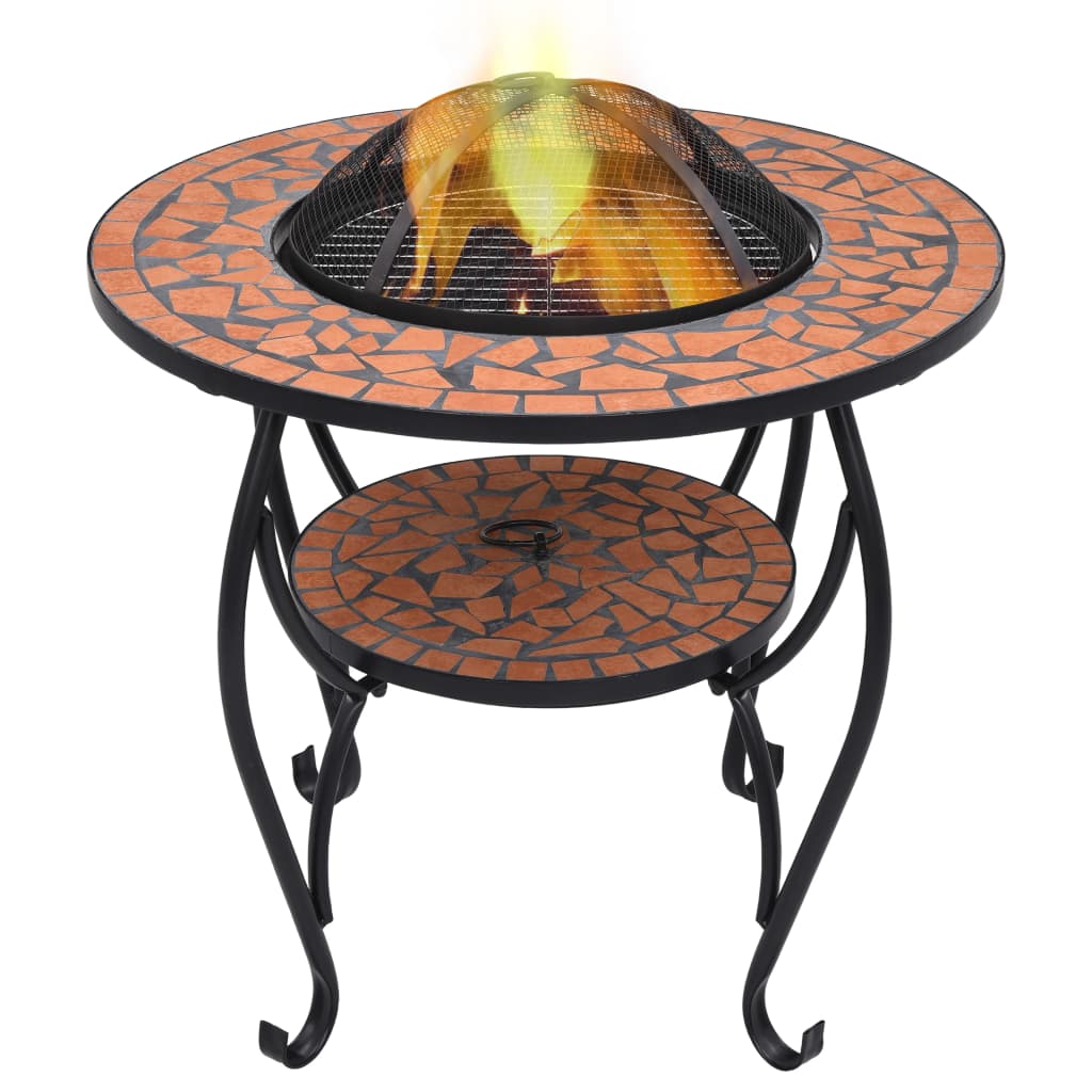 Vuurtafel Mozaïek 68 Cm Keramiek Kleurig En