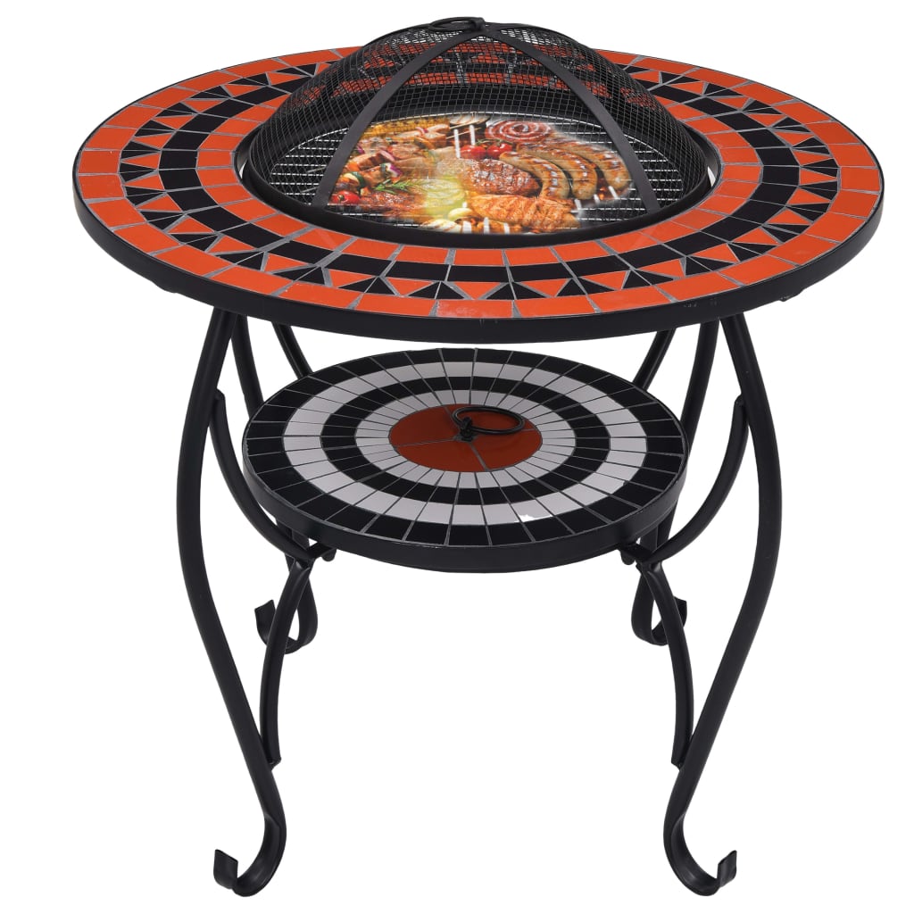 Vuurtafel Mozaïek 68 Cm Keramiek Kleurig En
