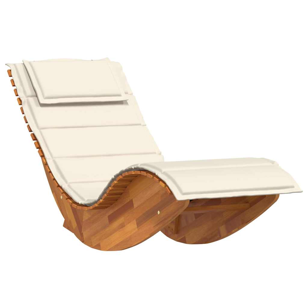 Ligbed Schommelend Met Kussen Massief Acaciahout Mangohout (Naturel)