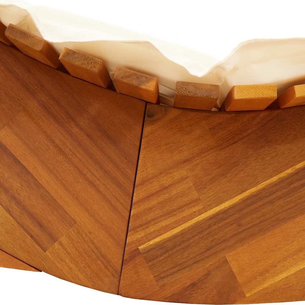 Ligbed Schommelend Met Kussen Massief Acaciahout Mangohout (Naturel)