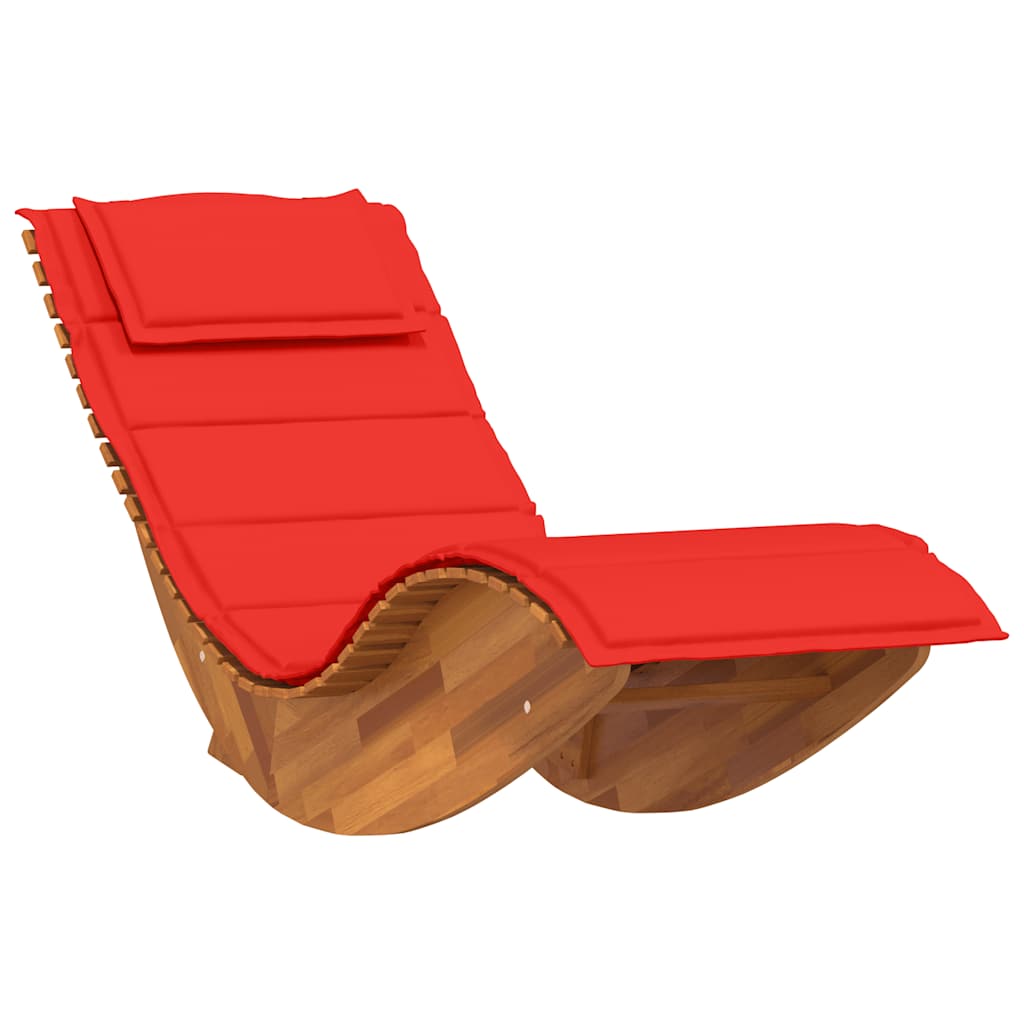 Ligbed Schommelend Met Kussen Massief Acaciahout Mangohout (Naturel)