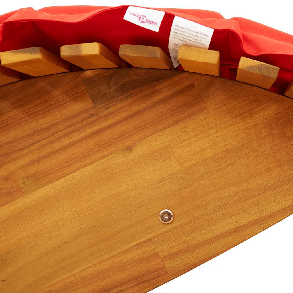 Ligbed Schommelend Met Kussen Massief Acaciahout Mangohout (Naturel)