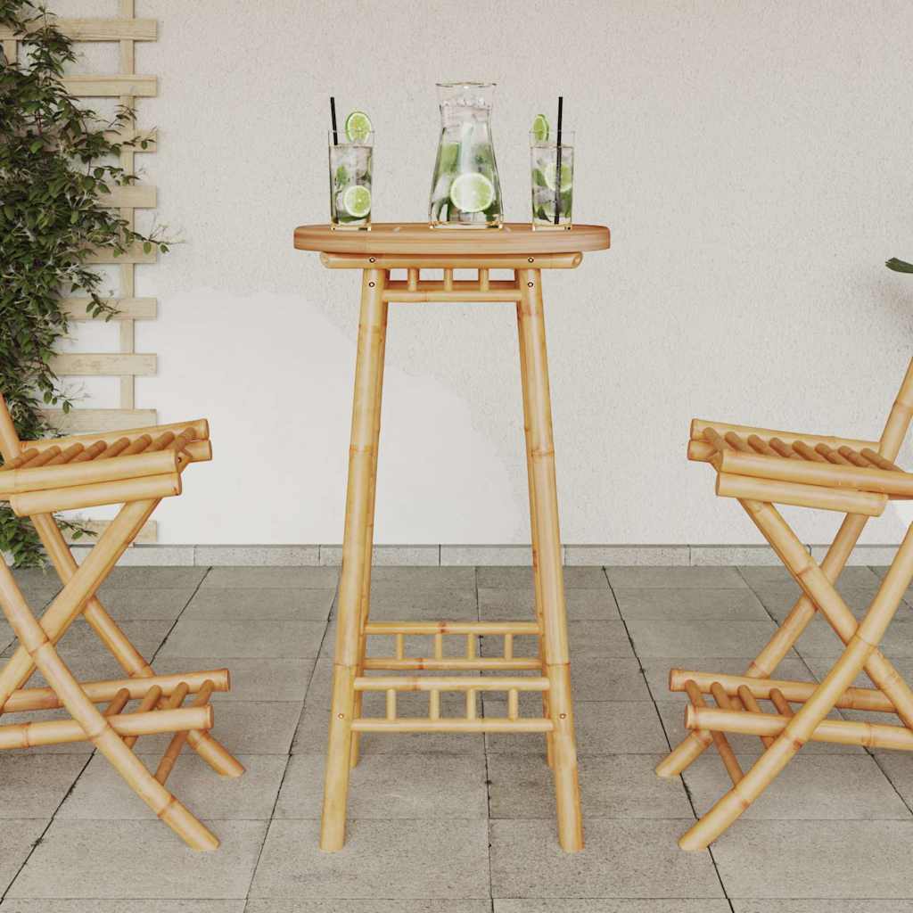 Bartafel Voor Buiten Rond Ø55X100 Cm Bamboe