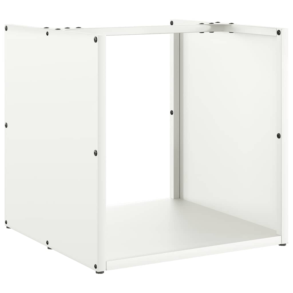 Brandhoutrek 40X40X40 Cm Koudgewalst Staal Wit