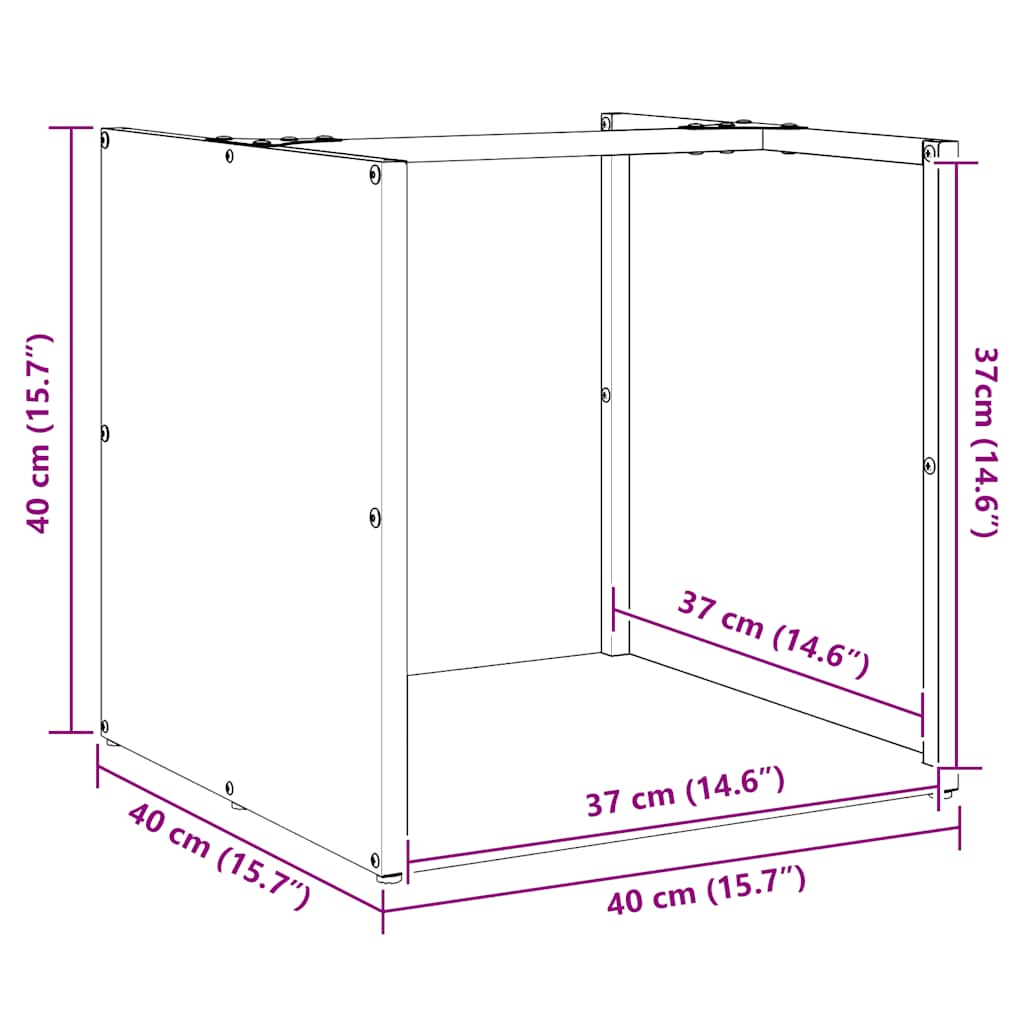 Brandhoutrek 40X40X40 Cm Koudgewalst Staal Wit