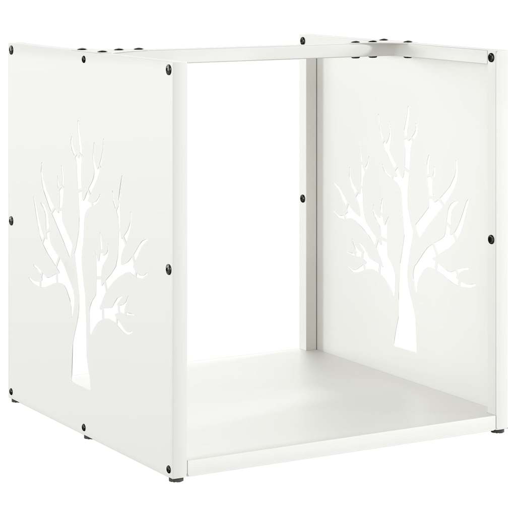 Brandhoutrek 40X40X40 Cm Koudgewalst Staal Wit