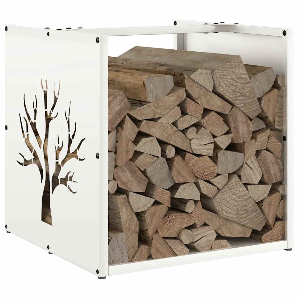 Brandhoutrek 40X40X40 Cm Koudgewalst Staal Wit