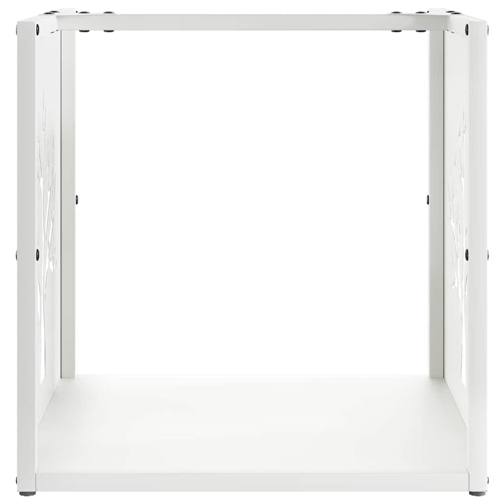 Brandhoutrek 40X40X40 Cm Koudgewalst Staal Wit