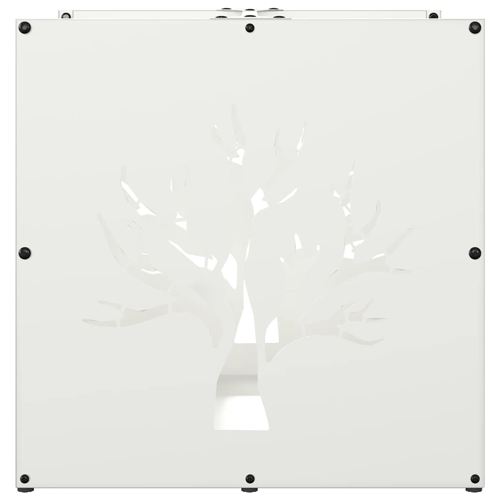 Brandhoutrek 40X40X40 Cm Koudgewalst Staal Wit