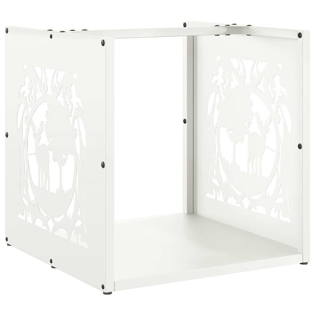 Brandhoutrek 40X40X40 Cm Koudgewalst Staal Wit