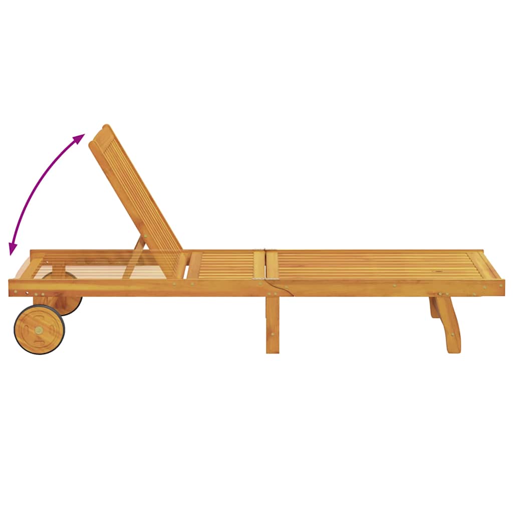 Ligbedden 2 St Met Tafel Massief Acaciahout