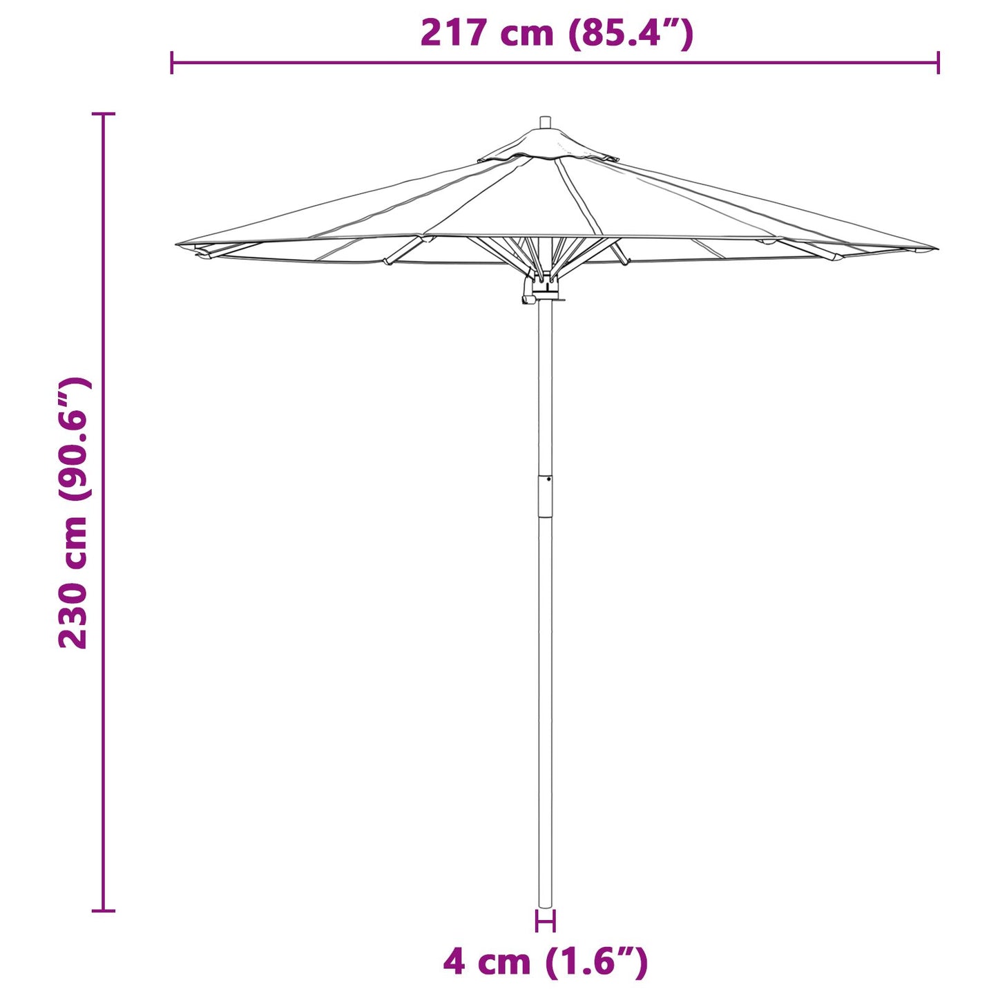 Tuinparasol 217X230 Cm Bamboe