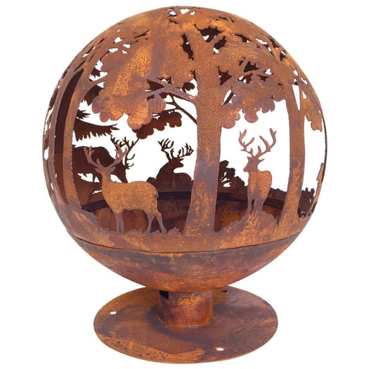 Esschert Design Vuurschaal Laser Gesneden 57,5 X 57,5 X 66 Cm Roest Ff261 Donkergroen