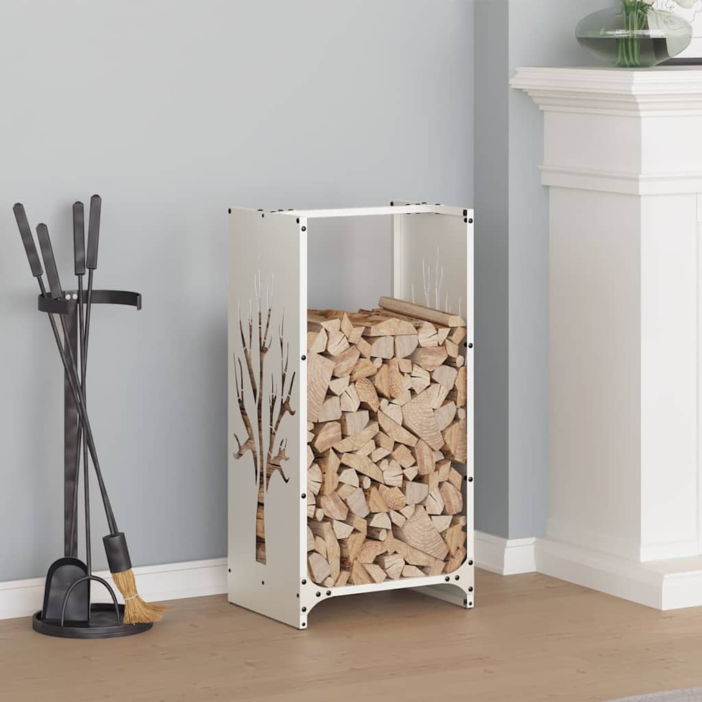 Brandhoutrek 40X30X80 Cm Koudgewalst Staal Wit