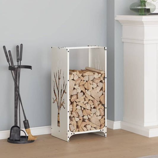 Brandhoutrek 40X30X80 Cm Koudgewalst Staal Wit
