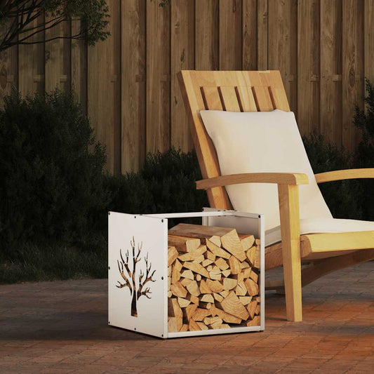 Brandhoutrek 40X40X40 Cm Koudgewalst Staal Wit