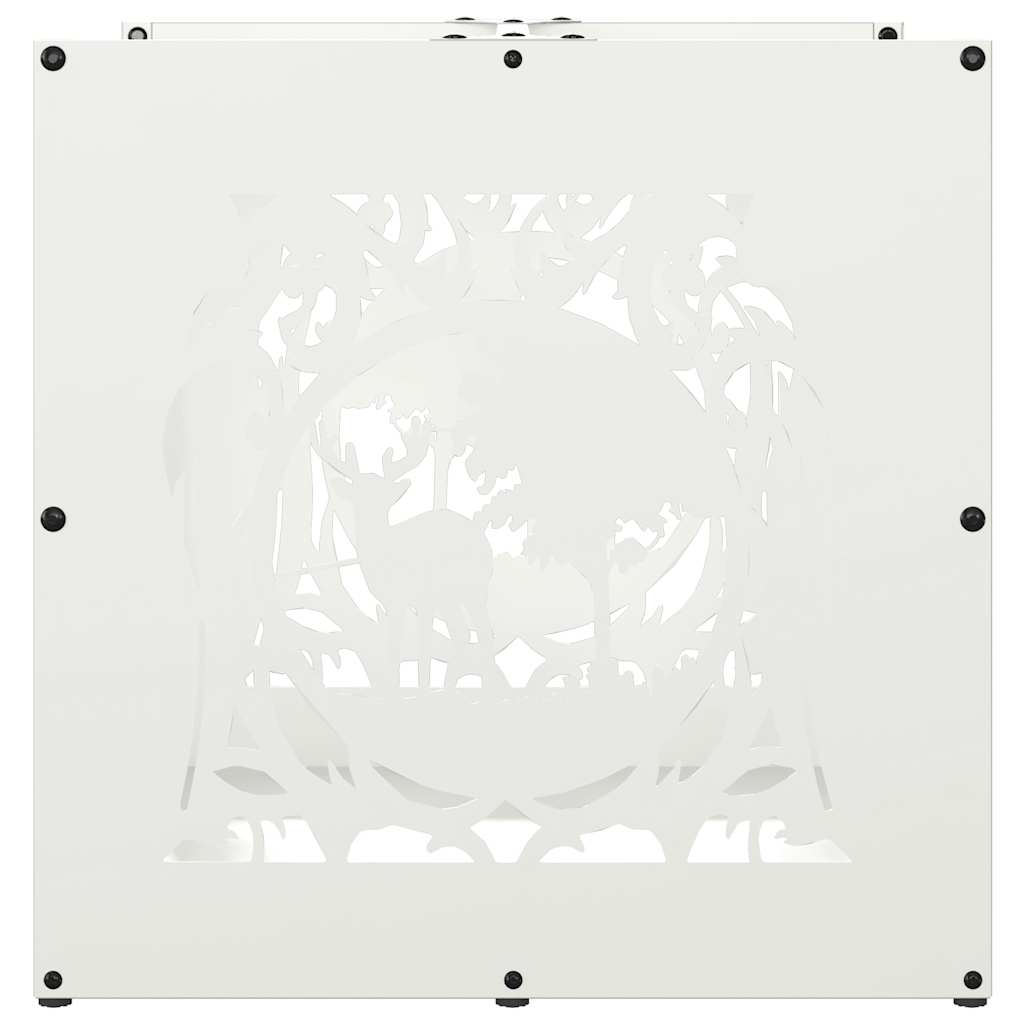 Brandhoutrek 40X40X40 Cm Koudgewalst Staal Wit