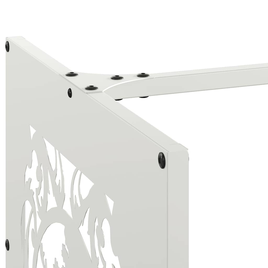 Brandhoutrek 40X40X40 Cm Koudgewalst Staal Wit